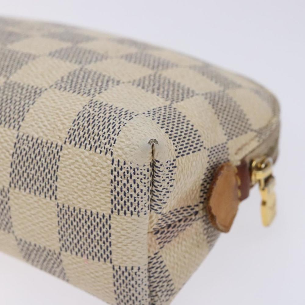LOUIS VUITTON Damier Azur Pochette Cosmetic PM Pouch N60024 LV Auth 133169 - Picture 15 of 16